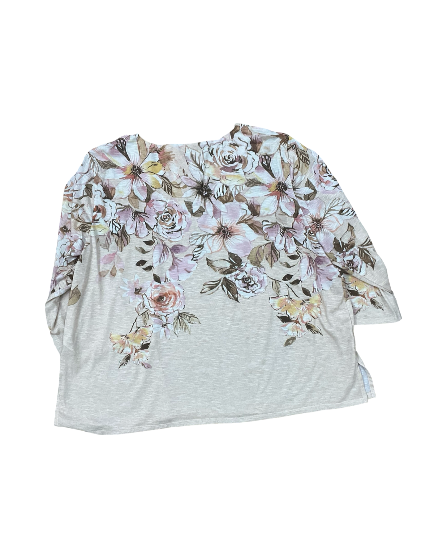 Top 3/4 Sleeve By Alfred Dunner In Cream & Tan, Size:2X
