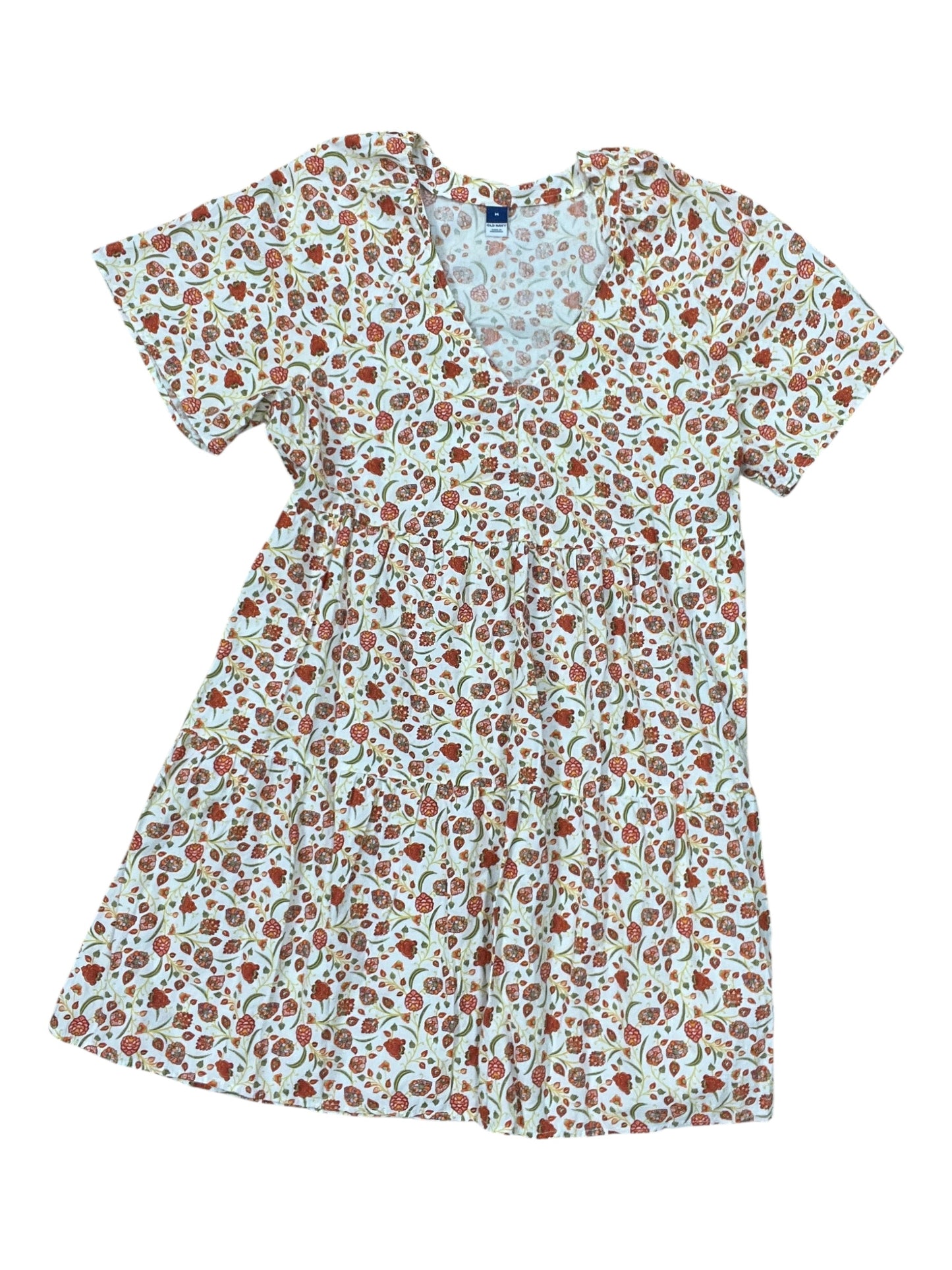 Dress Casual Midi By Old Navy In Red & White, Size:M