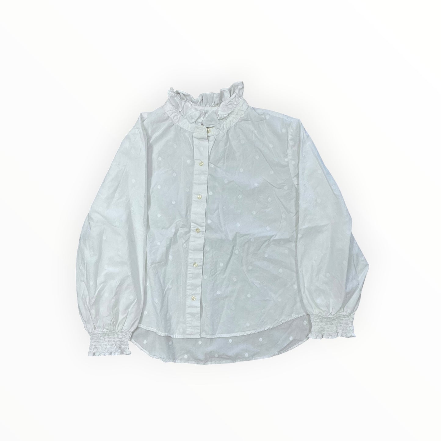 Blouse Ls By Free Assembly In White, Size:1X