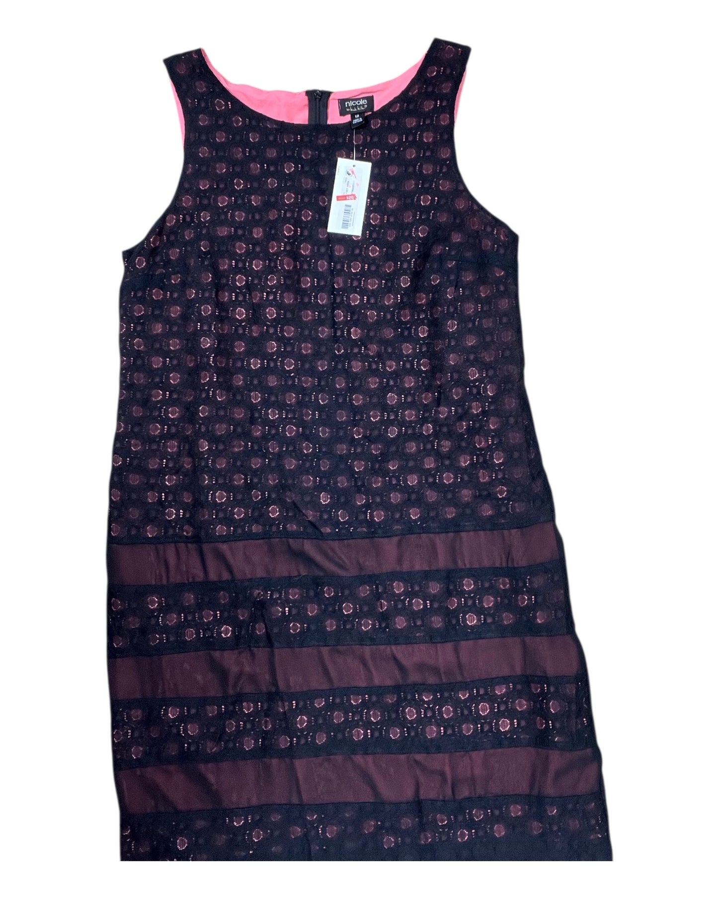 Dress Casual Short By Nicole By Nicole Miller In Black & Pink, Size:M