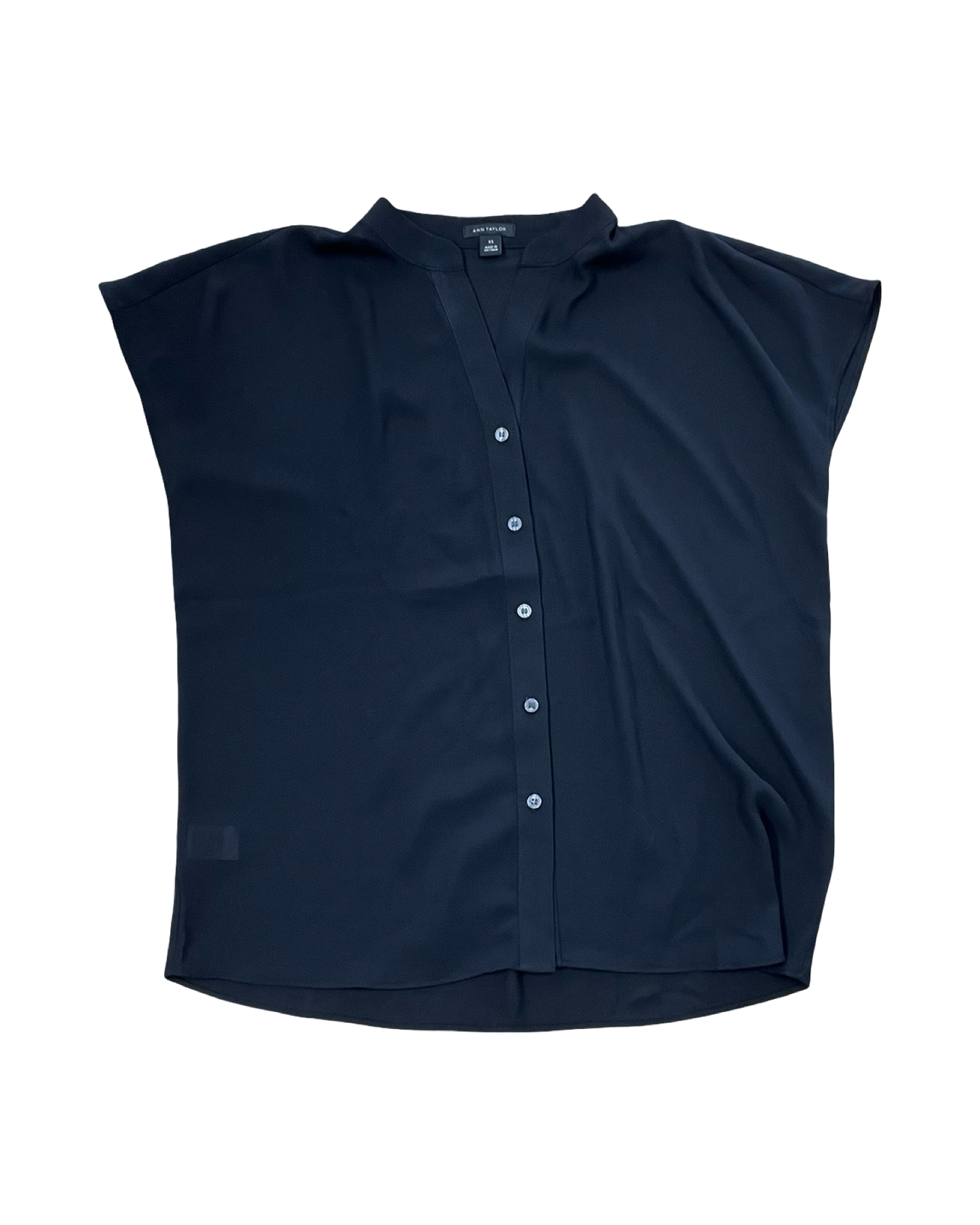 Blouse Ss By Ann Taylor In Black, Size:Xs