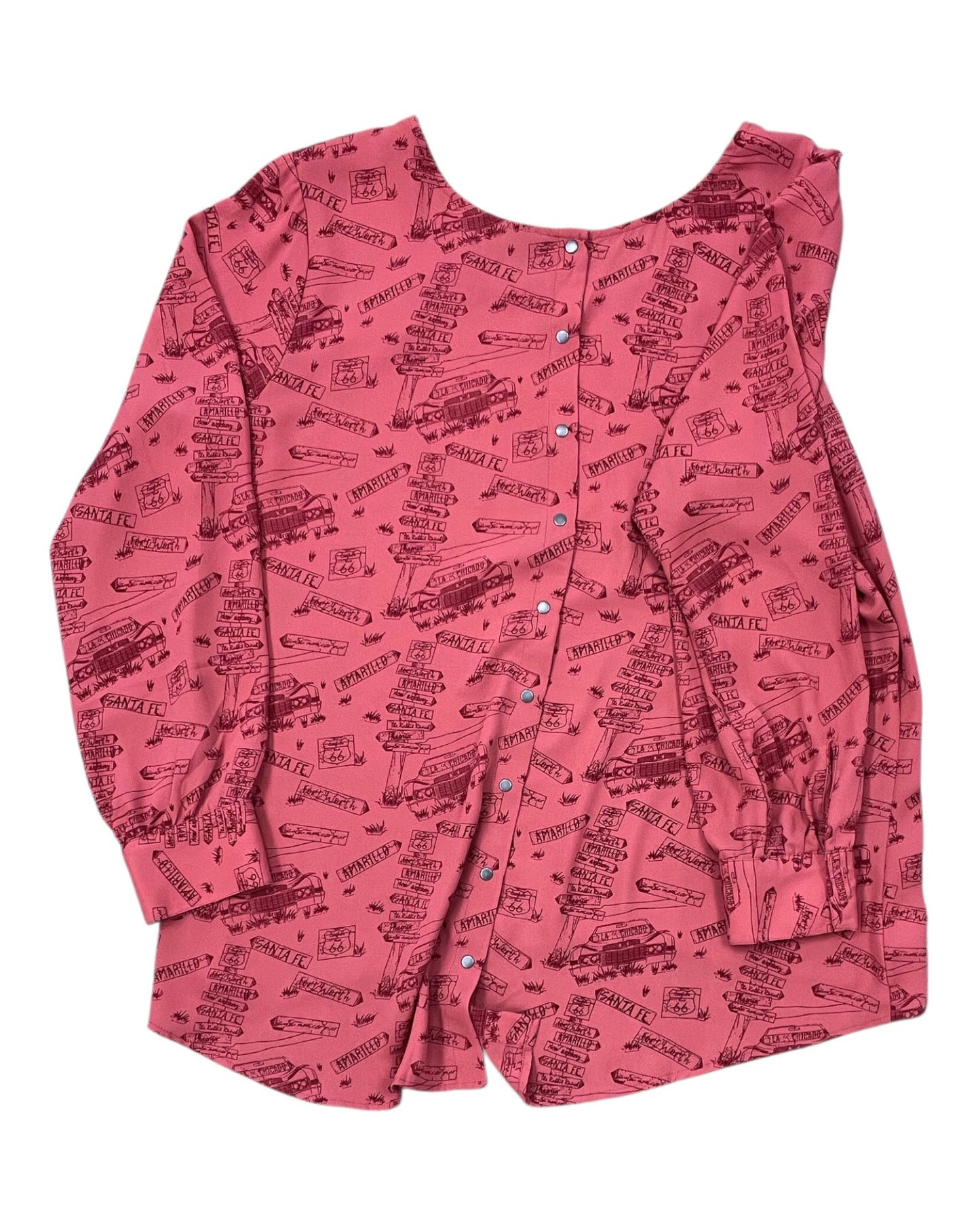 Blouse Ls By Clothes Mentor In Pink, Size:Xl