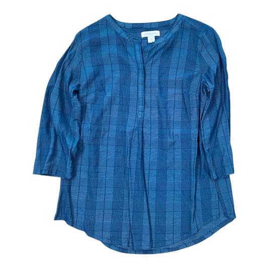 Top 3/4 Sleeve By Liz Claiborne In Blue, Size:M