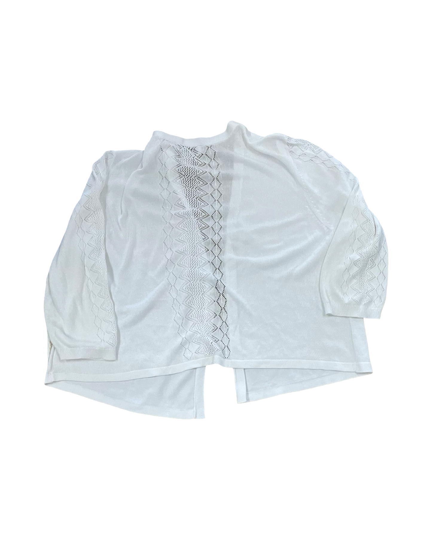 Cardigan By Cj Banks In White, Size:1X