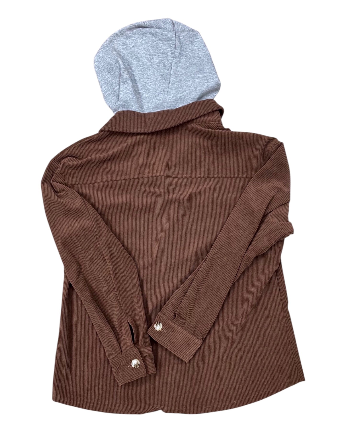 Jacket Shirt By Clothes Mentor In Brown, Size:M