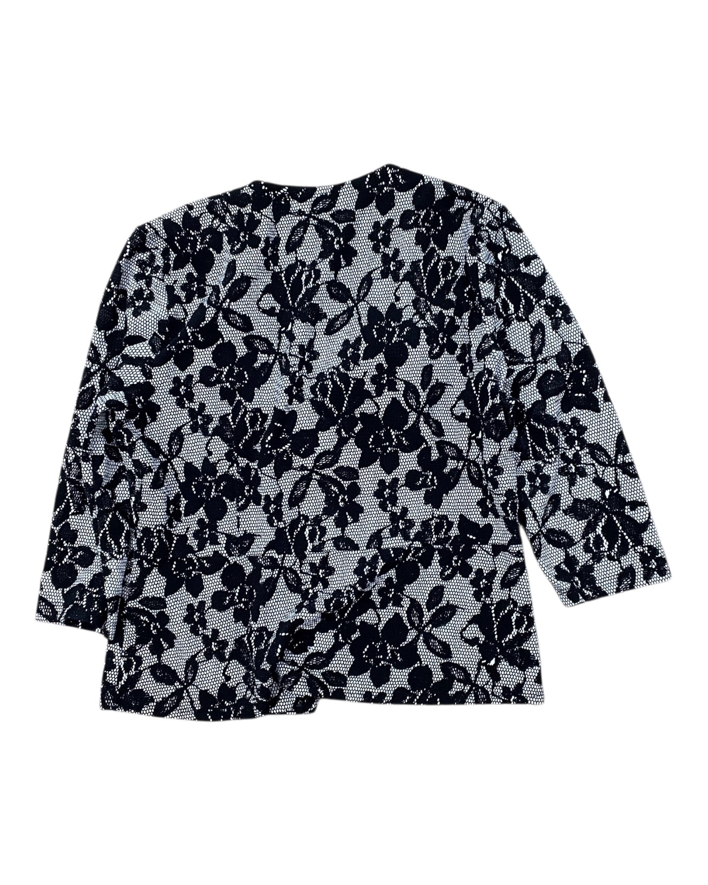 Cardigan By Cb Studio In Black & White, Size:Xl