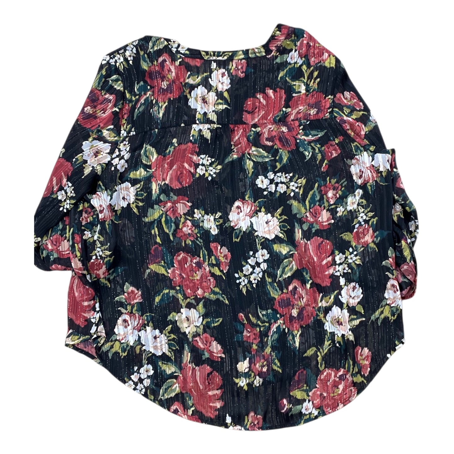 Top 3/4 Sleeve By Maurices In Floral Print, Size:1X
