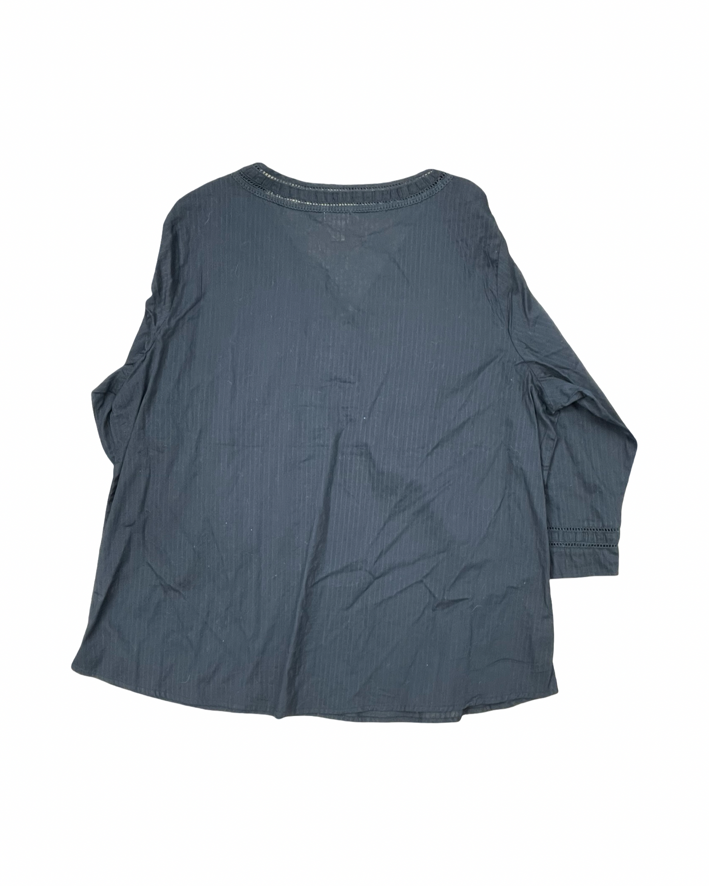 Top 3/4 Sleeve By Northcrest In Black, Size:2X