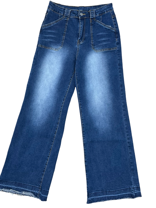 Jeans Flared By Clothes Mentor In Blue Denim, Size:8