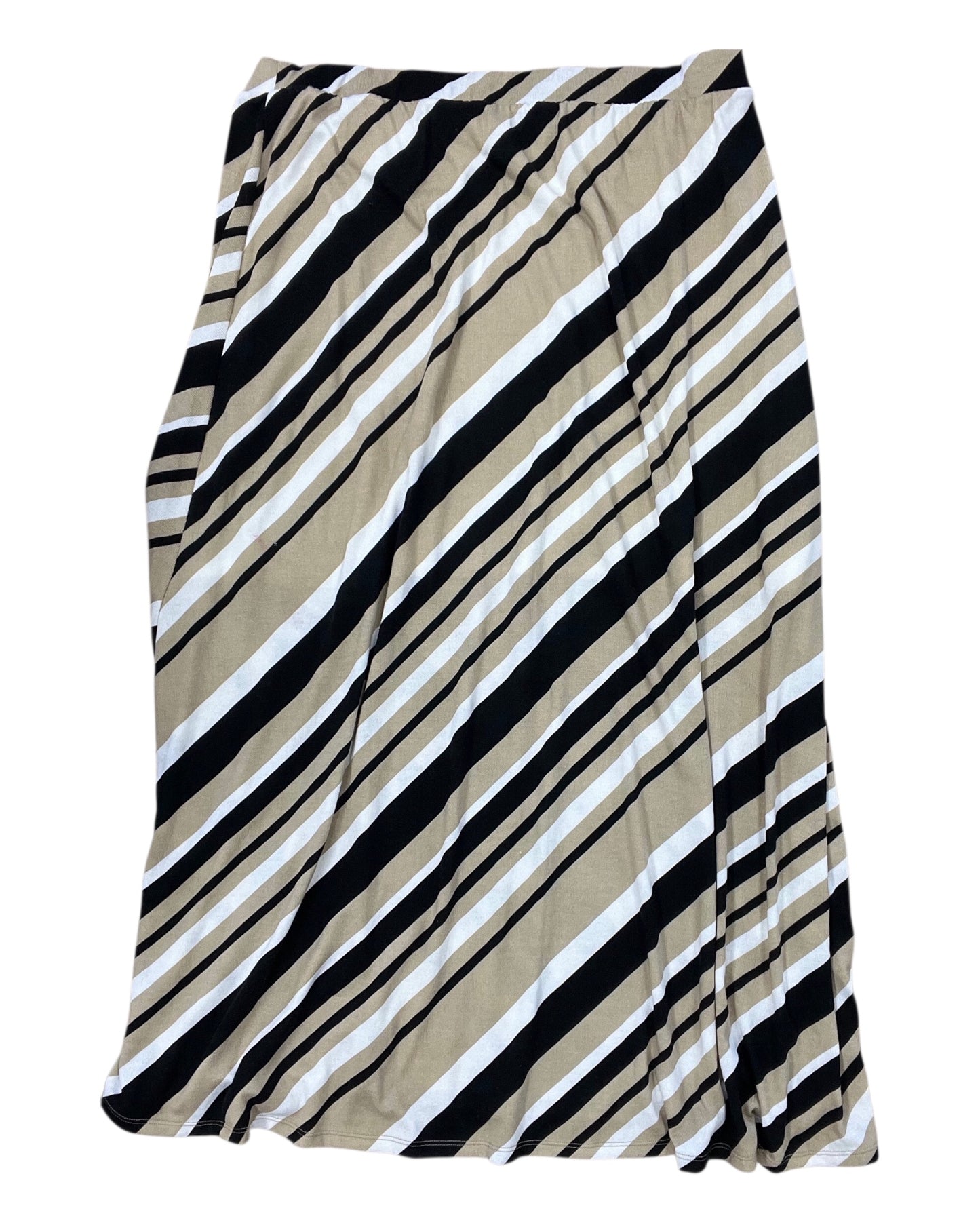 Skirt Maxi By Clothes Mentor In Tan & White, Size:2X