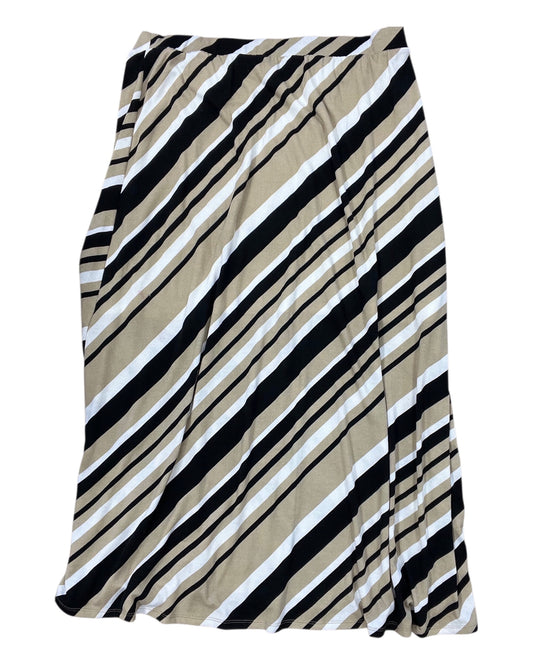 Skirt Maxi By Clothes Mentor In Tan & White, Size:2X
