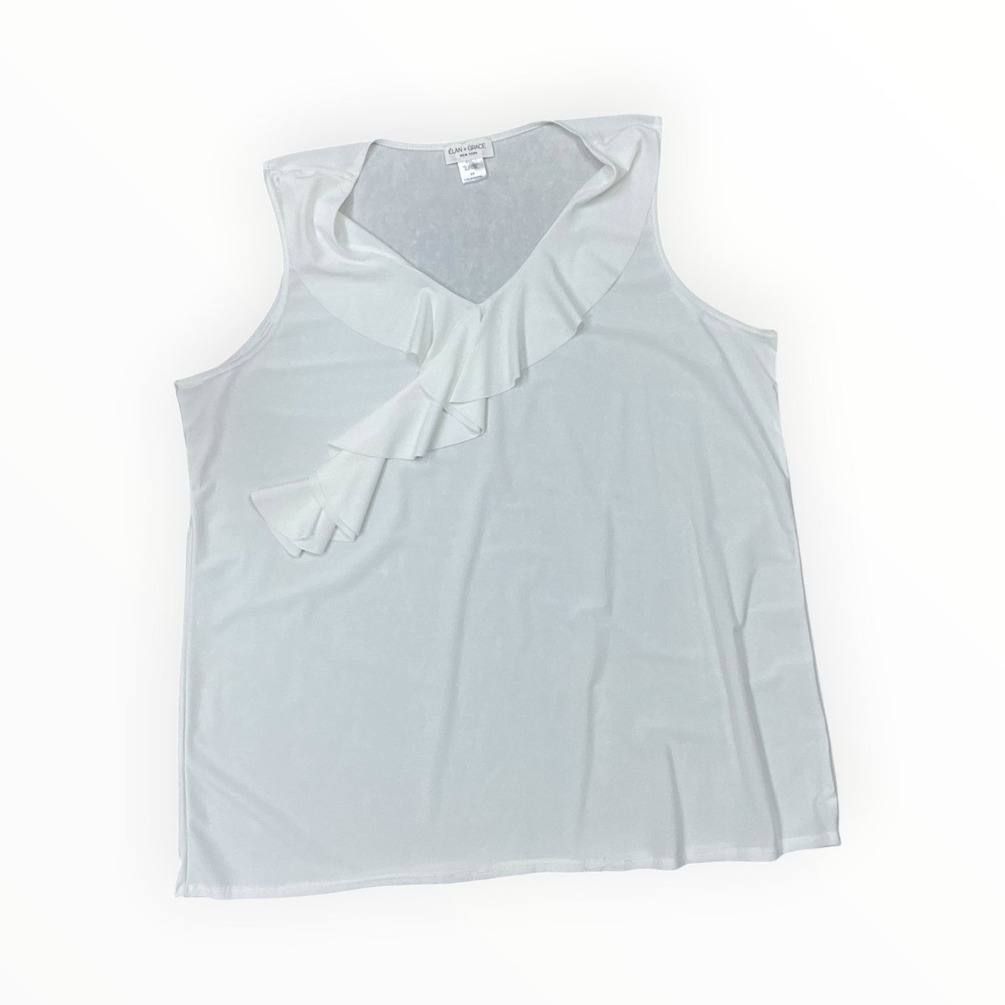Top Sleeveless By Clothes Mentor In Cream, Size:2X