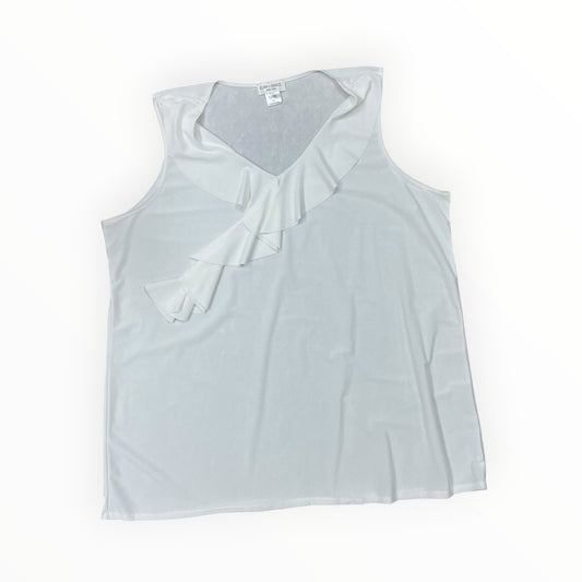 Top Sleeveless By Clothes Mentor In Cream, Size:2X