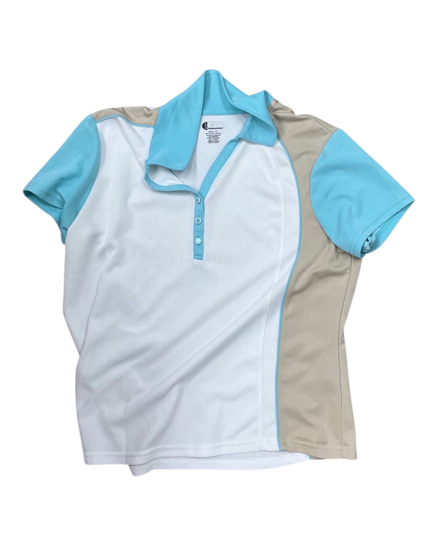 Athletic Top Ss By Izod In Blue & Tan, Size:Xl