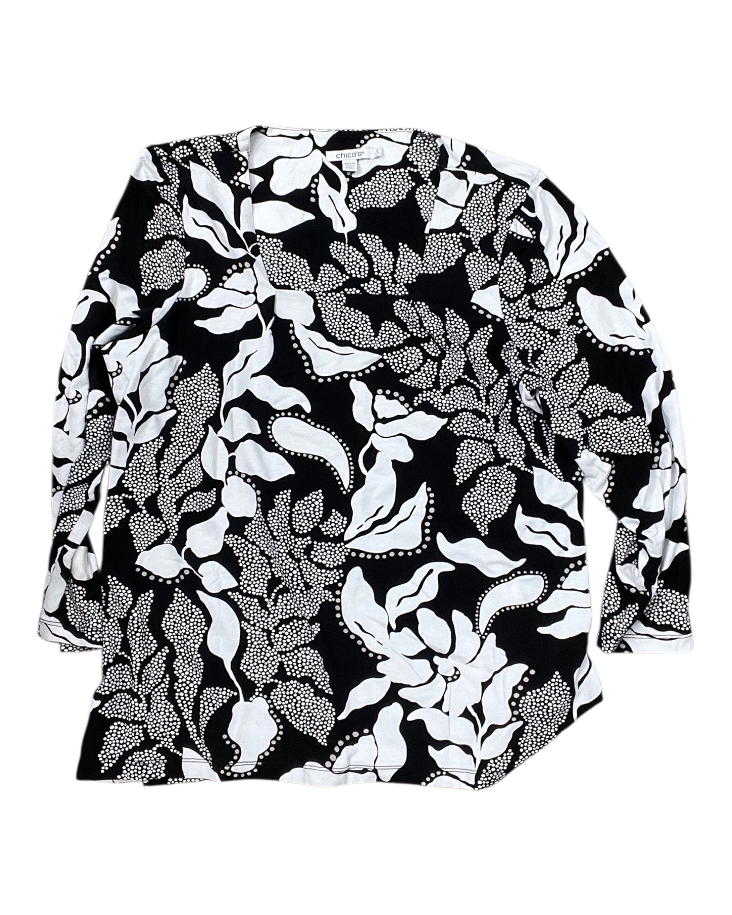 Top Ls By Chicos In Black & White, Size:L
