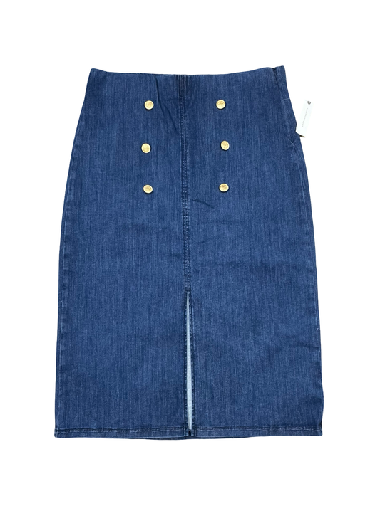 Skirt Midi By Maeve In Blue Denim, Size:L