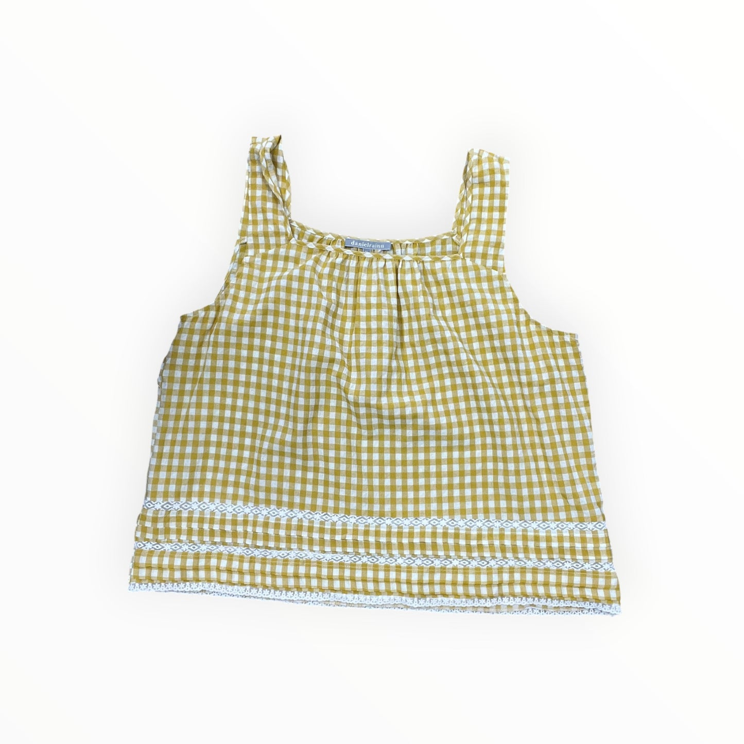 Top Sleeveless By Daniel Rainn In Cream & Yellow, Size:1X