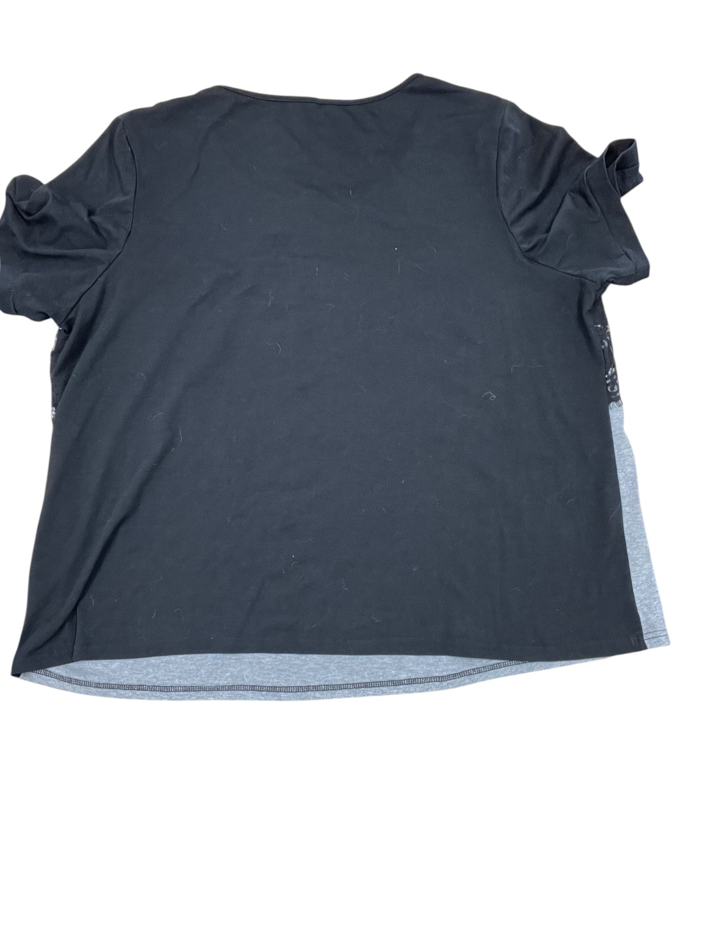 Top Ss By Emery Rose In Black & Grey, Size:4X