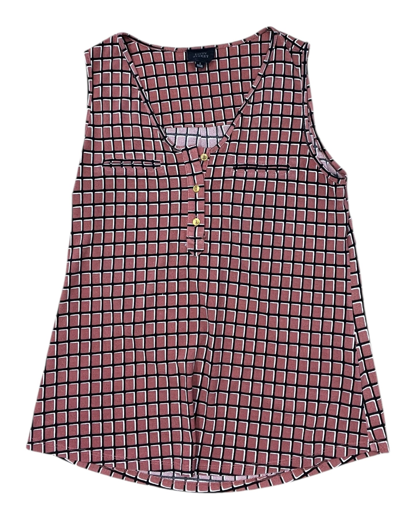 Top Sleeveless By Clothes Mentor In Brown & White, Size:L
