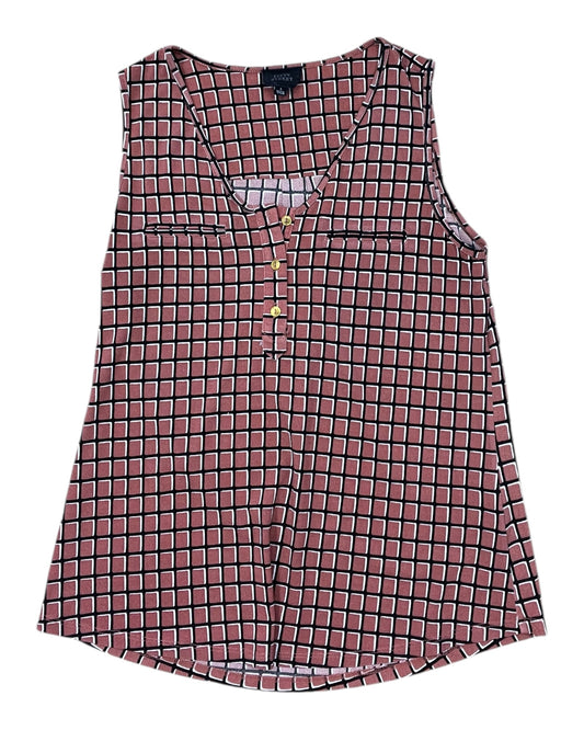 Top Sleeveless By Clothes Mentor In Brown & White, Size:L