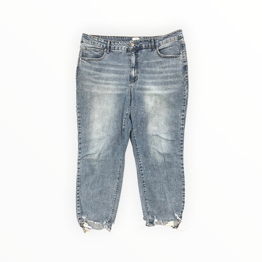 Jeans Straight By Time And Tru In Blue Denim, Size:18