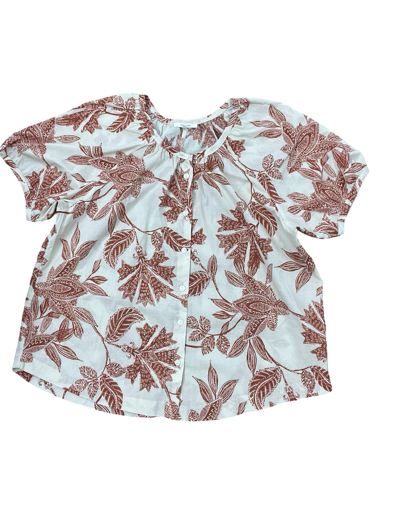 Blouse Ss By Maurices In Cream & Orange, Size:M