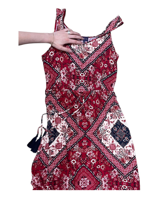 Dress Casual Maxi By Clothes Mentor In Blue & Red, Size:L