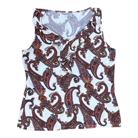 Tank Top By Charter Club In Cream & Red, Size:M