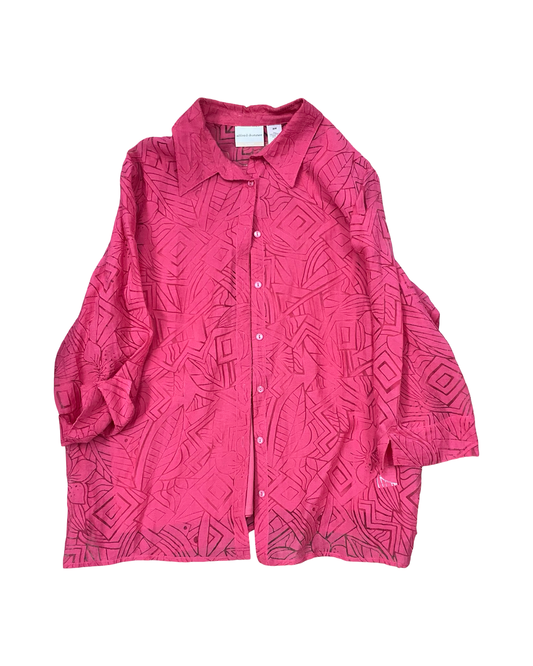 Blouse Ls By Alfred Dunner In Pink, Size:3X