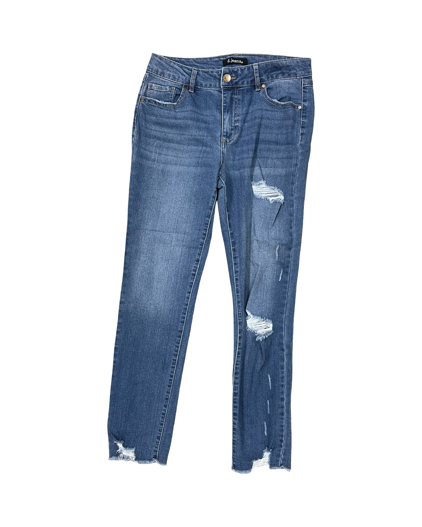 Jeans Skinny By D Jeans In Blue Denim, Size:6