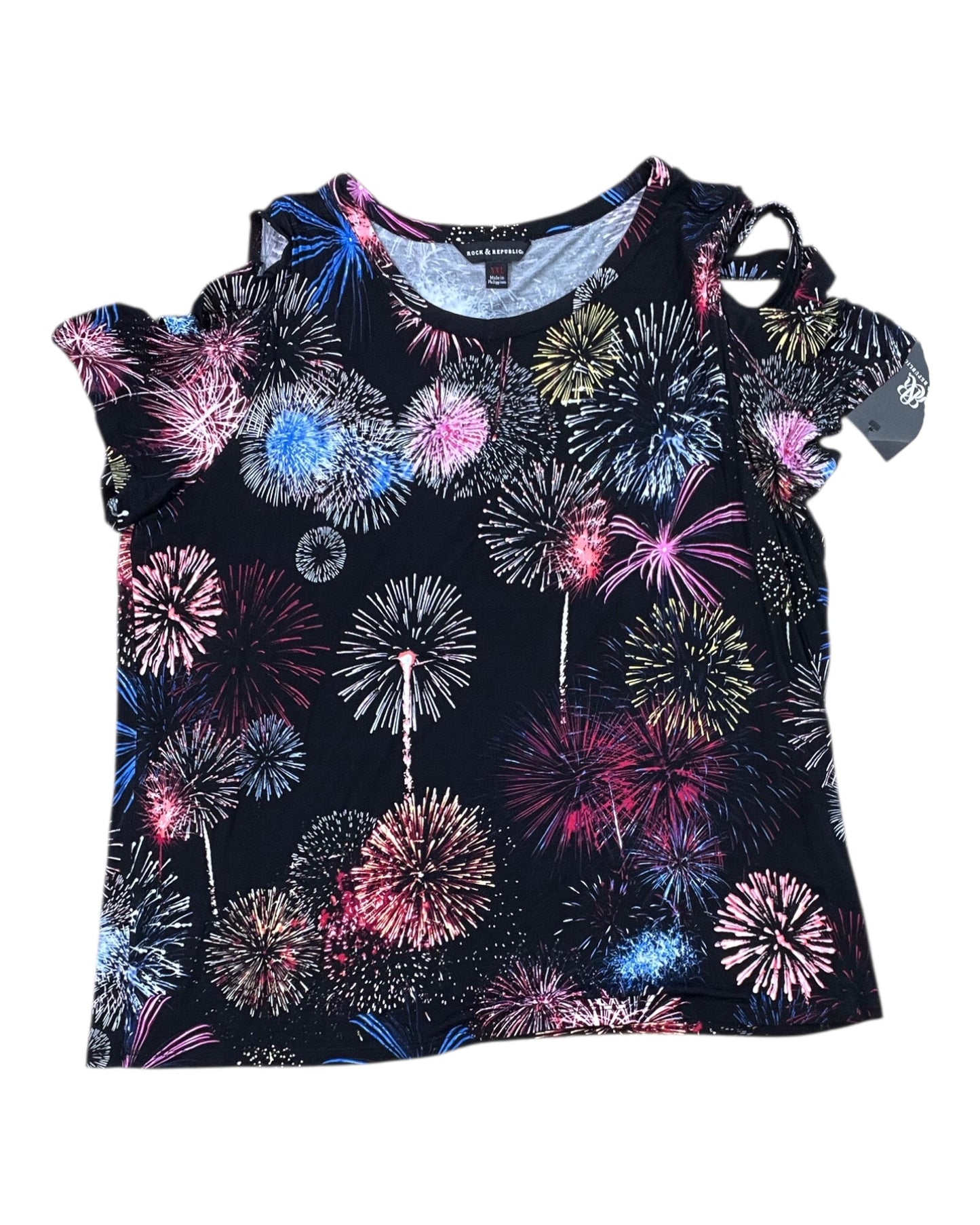 Top Ss By Rock And Republic In Black, Size:1X