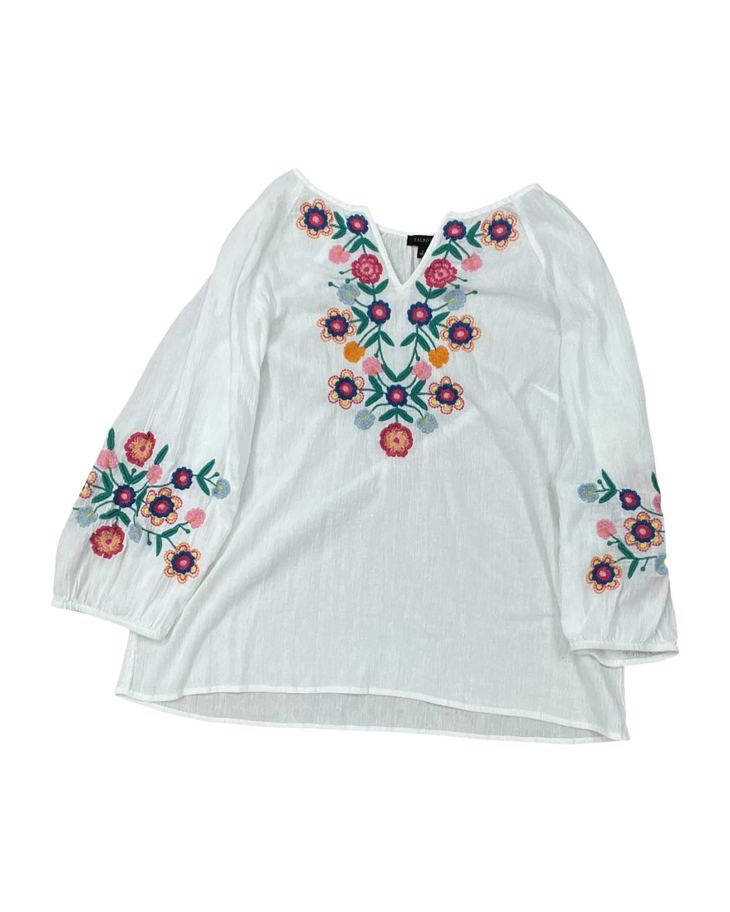 Top 3/4 Sleeve By Talbots In White, Size:L