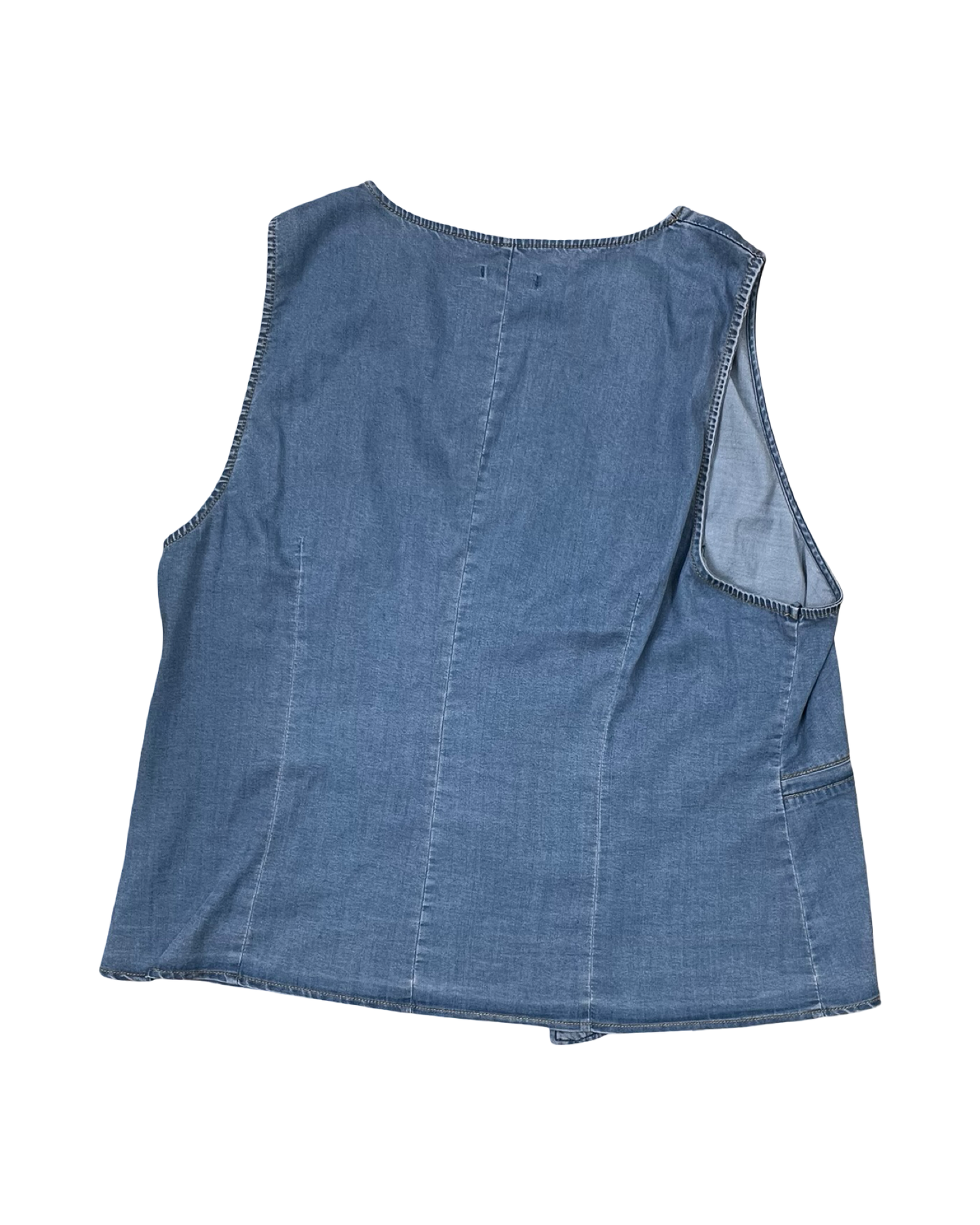 Blouse Sleeveless By Baevely In Blue Denim, Size:2X