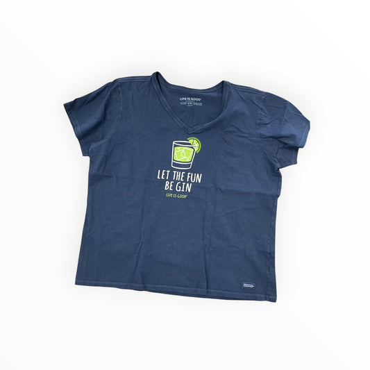 Top Ss By Life Is Good In Navy, Size:1X