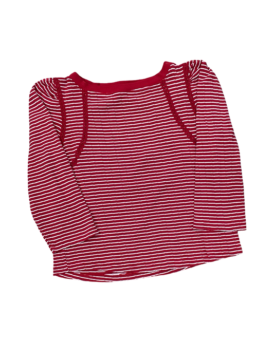 Top 3/4 Sleeve By Democracy In Red & White, Size:Xl