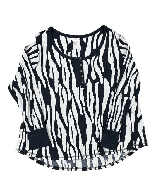 Top Ls By Terra & Sky In Grey & White, Size:3X