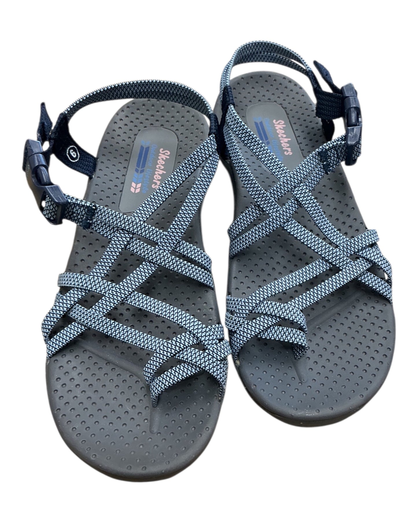 Sandals Flats By Skechers In Blue, Size:6