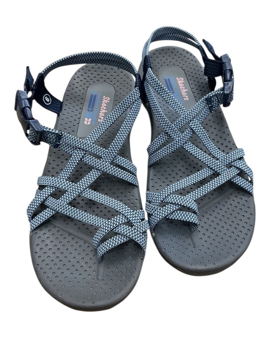 Sandals Flats By Skechers In Blue, Size:6