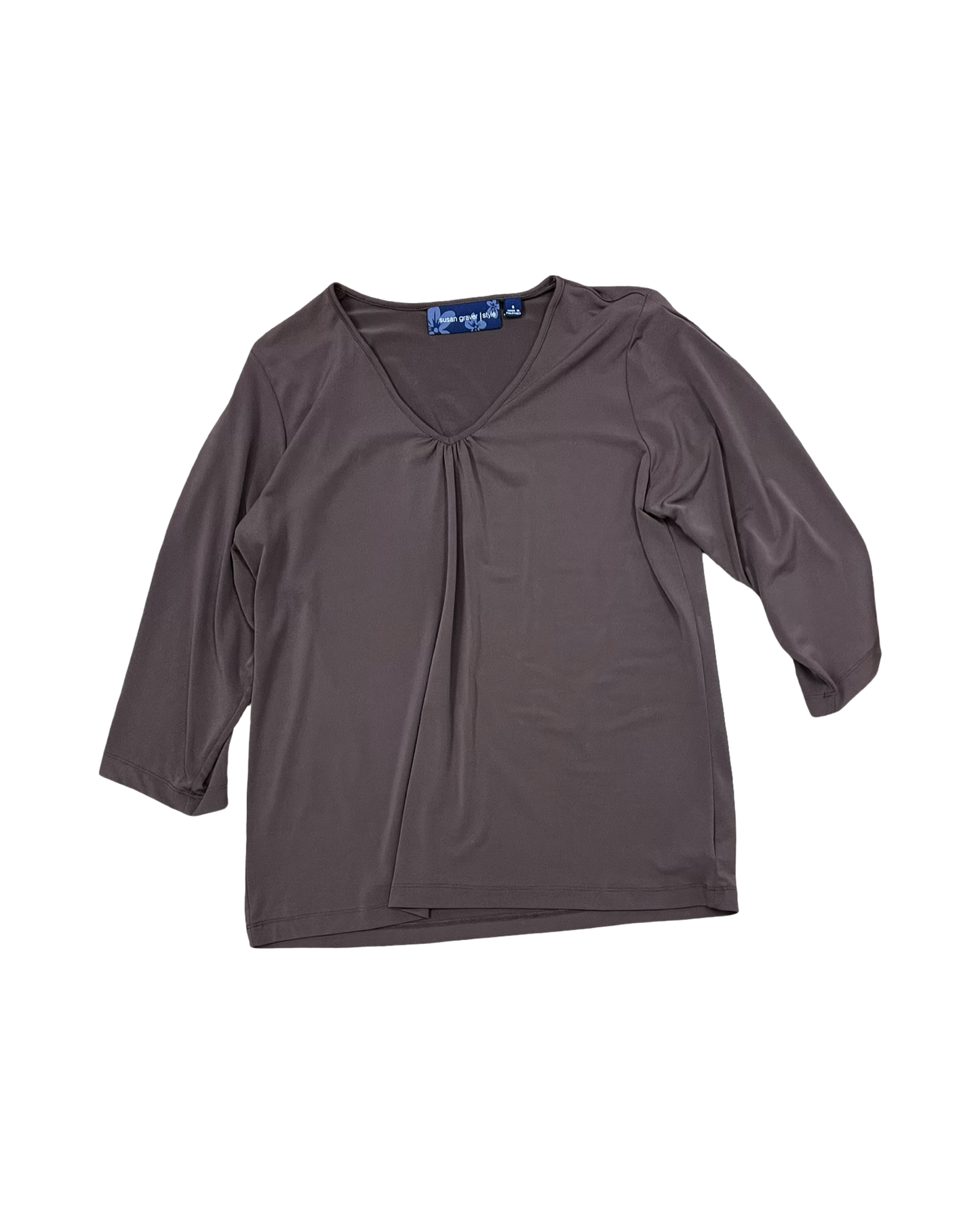 Top Ls By Susan Graver In Brown, Size:S