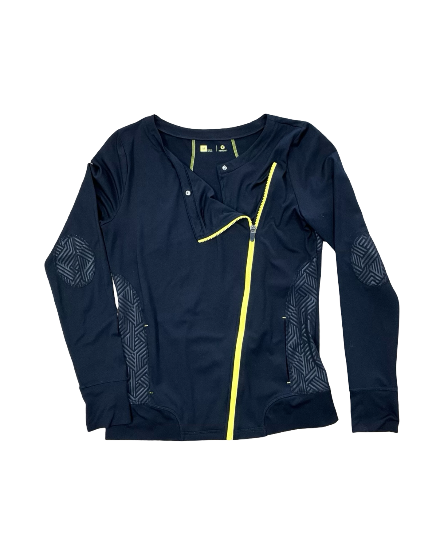 Athletic Jacket By Xersion In Black & Yellow, Size:M