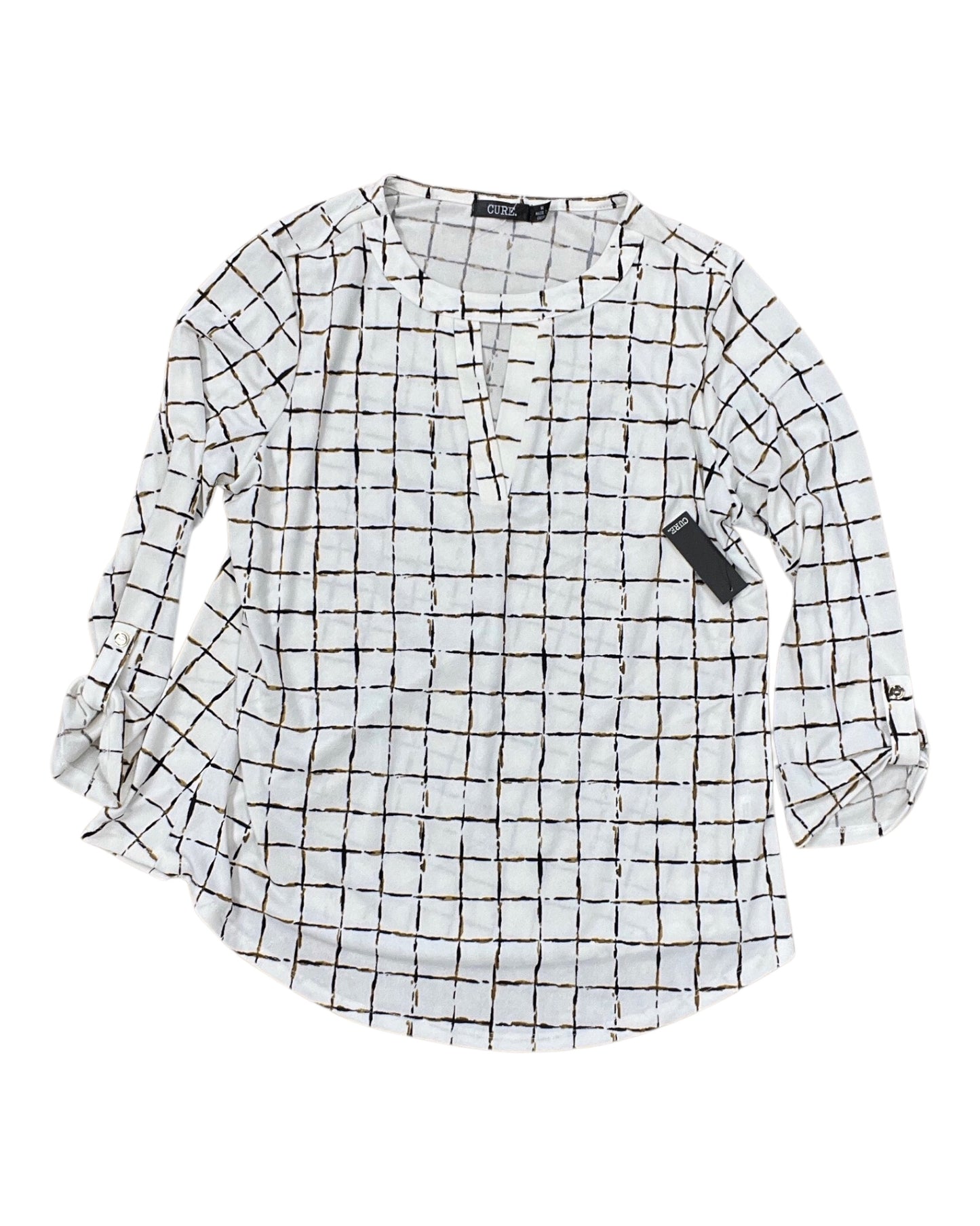 Top 3/4 Sleeve By Cure In White, Size:M