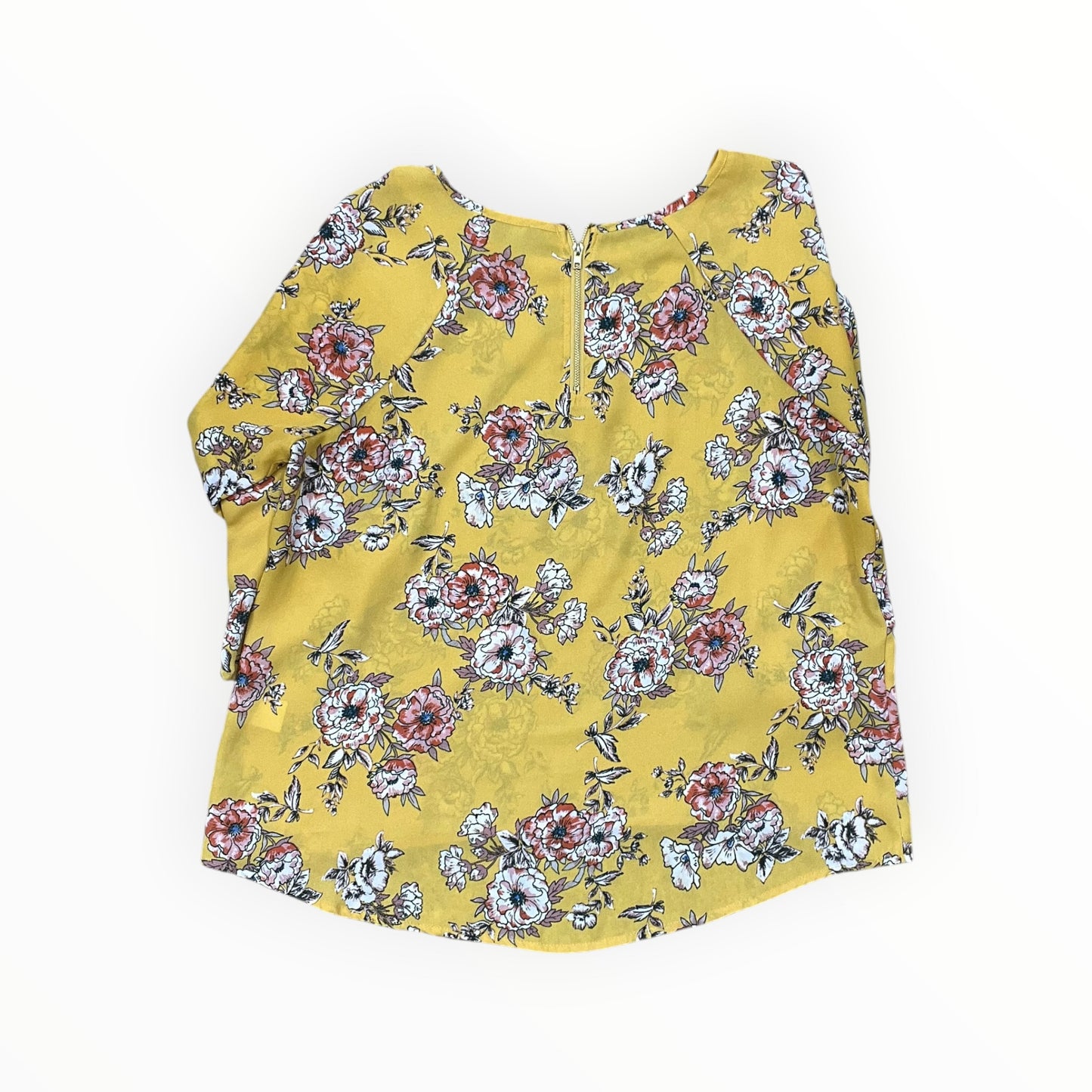 Top 3/4 Sleeve By Papermoon In Yellow, Size:Mp