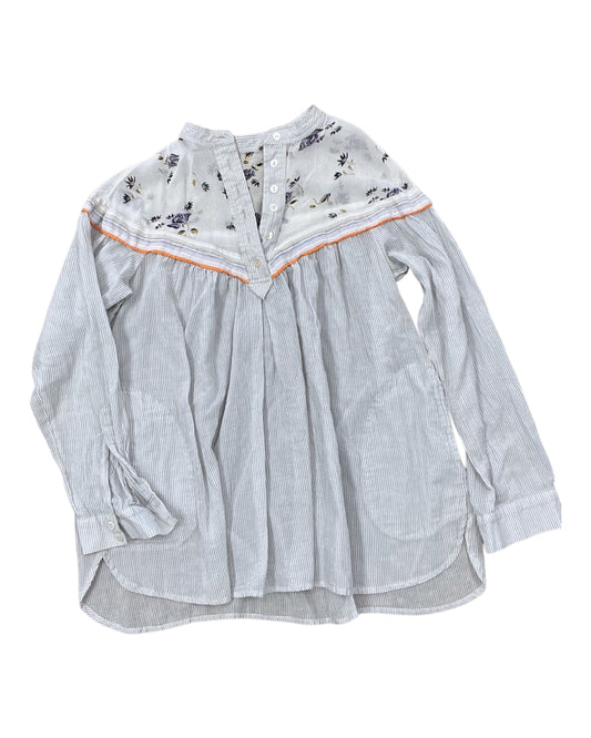 Top Ls By Free People In Grey & White, Size:Xs