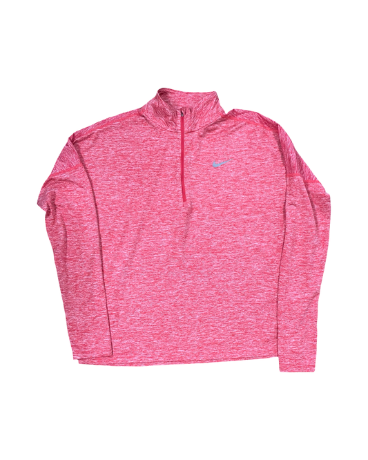 Athletic Top Ls Collar By Nike In Pink, Size:L
