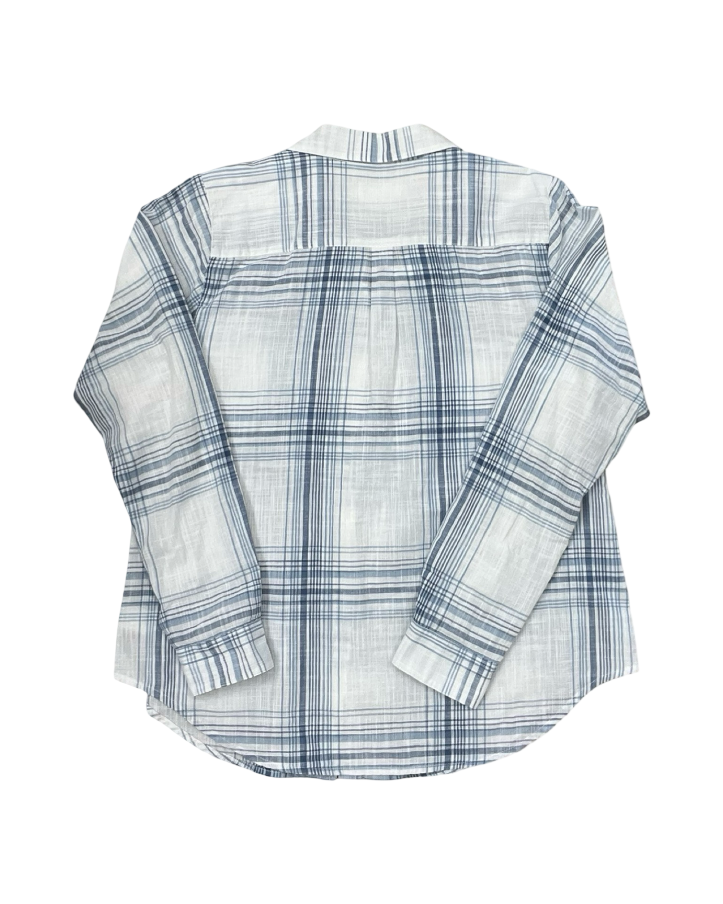 Blouse Ls By Aventura In Blue & White, Size:M