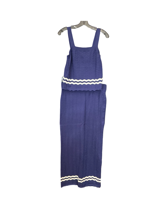 Skirt Set 2Pc By Solitaire In Navy, Size:L
