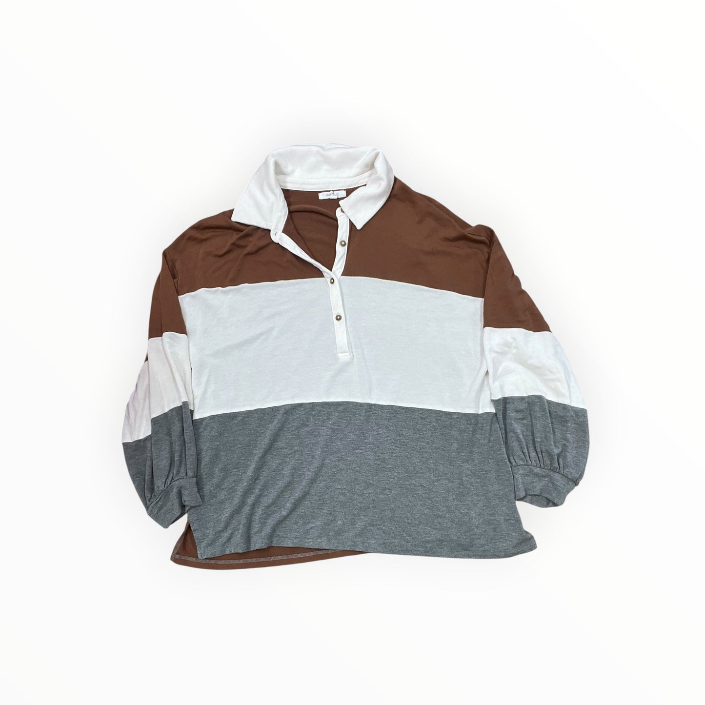 Top Ls By Maurices In Brown & Cream, Size:Xl