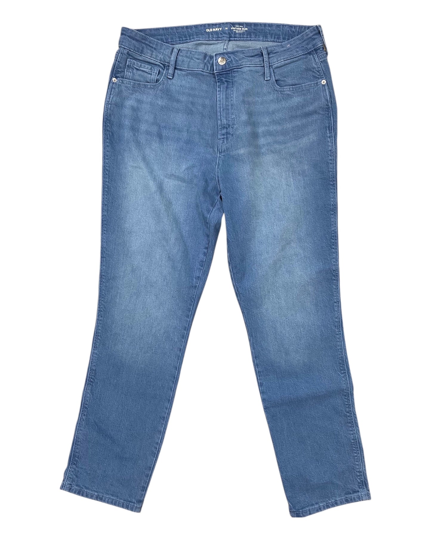 Jeans Straight By Old Navy In Blue Denim, Size:14