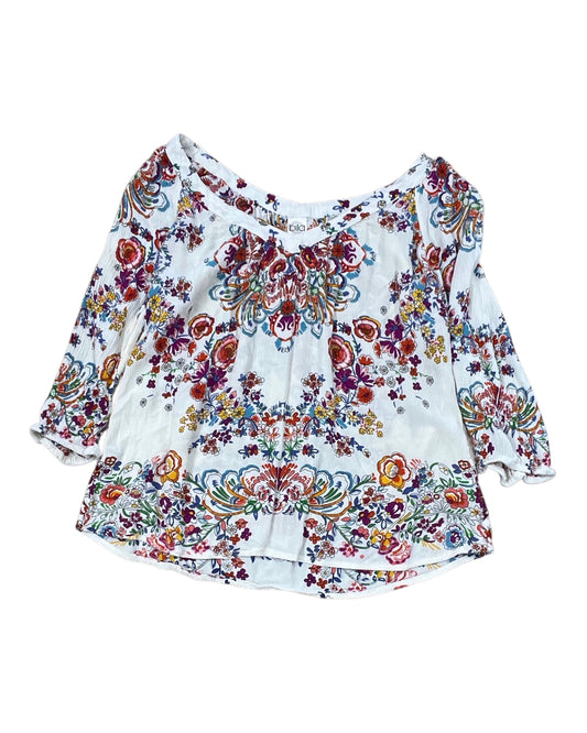 Top Ss By Bila In Cream & Pink, Size:M
