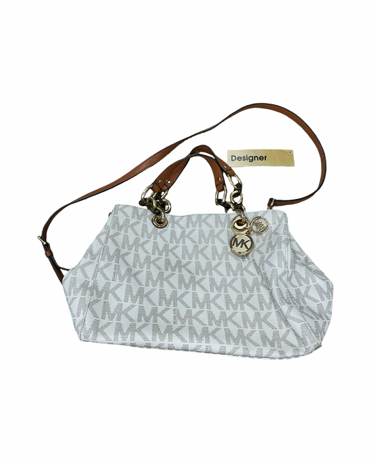 Handbag Designer By Michael Kors In Cream, Size:Medium